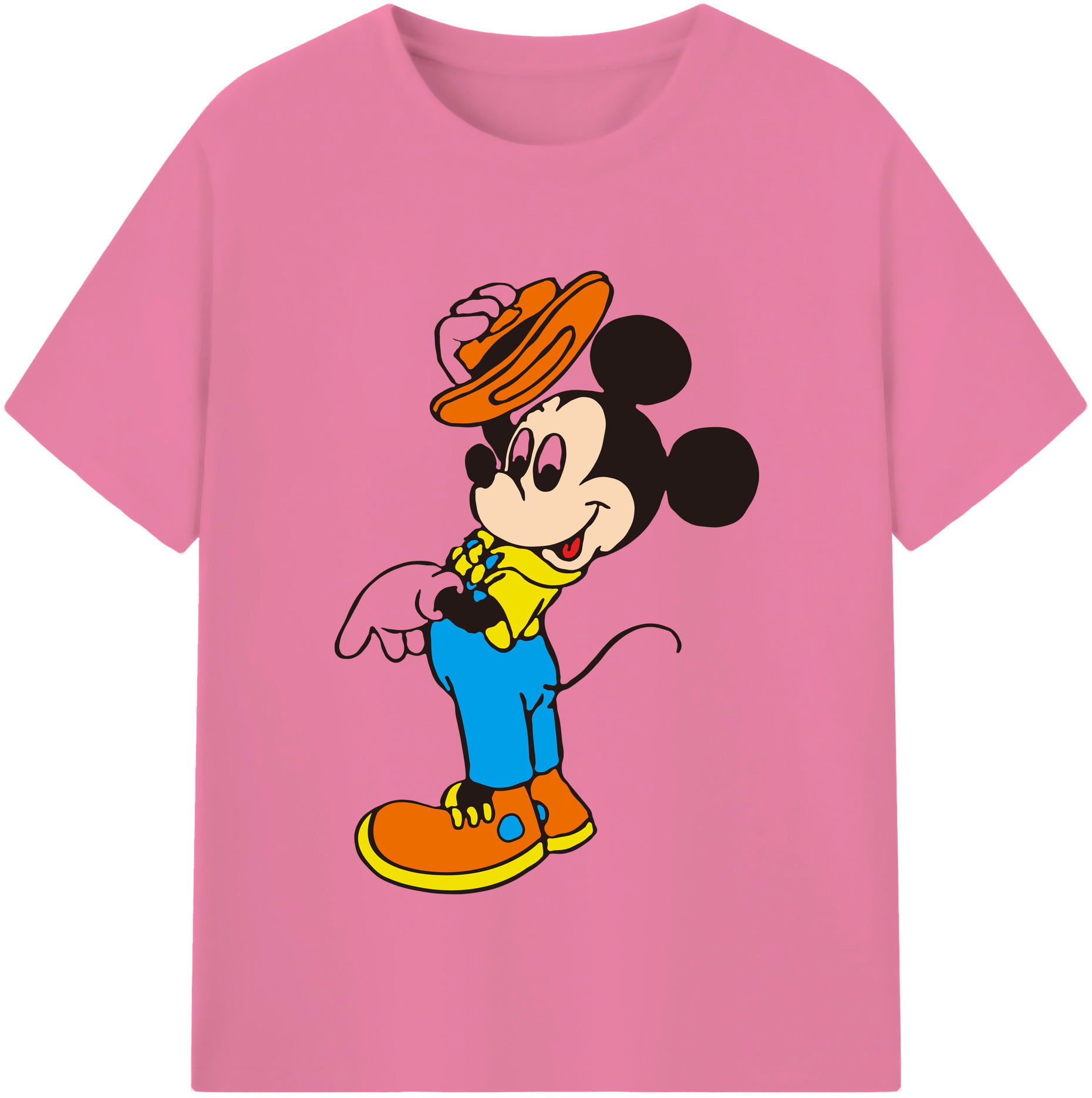 （画像用） ミッキーマウス Mickey Mouse 綿100％半袖Tシャツ（フロントプリント）